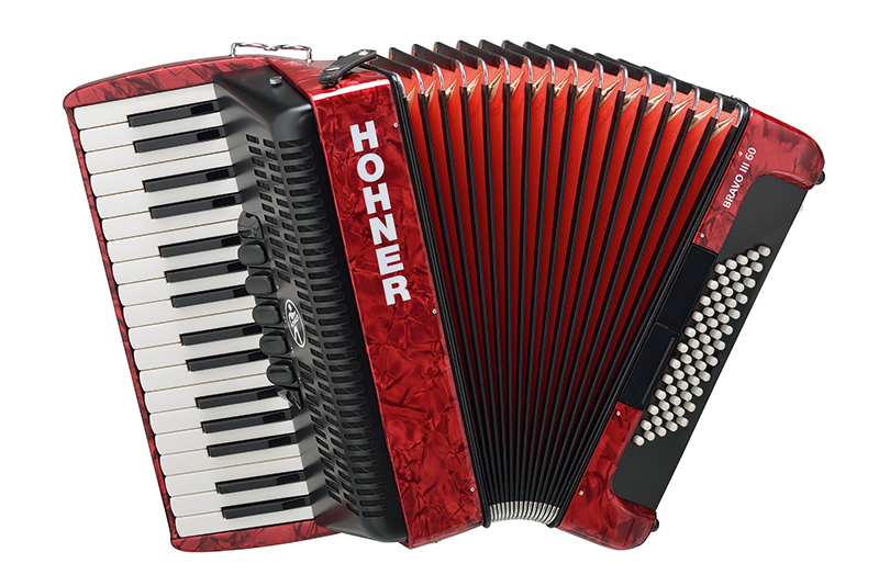 A1693 BRAVO III 60 Red Аккордеон, красный, Hohner