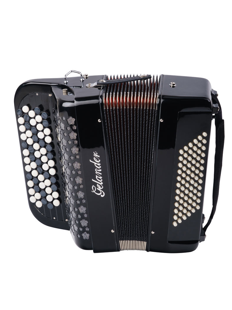 GH5072H-BLACK Кнопочный аккордеон 62/72, черный, Gelander