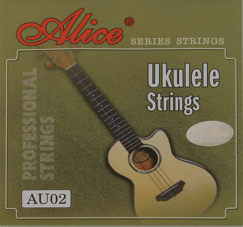 Alice AU02 Комплект струн для укулеле. Черный нейлон. Диаметры (дюйм/мм): .022 .028 .032 .022 Упаков