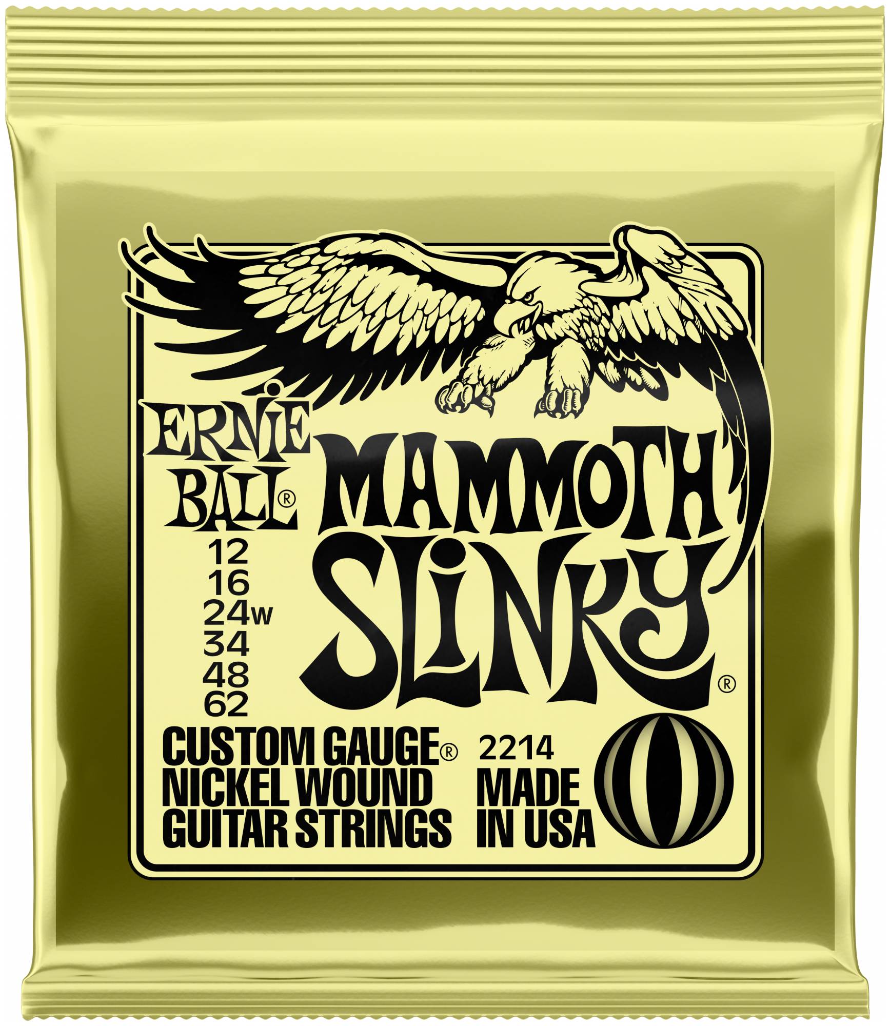 ERNIE BALL 2214 - струны для эл.гитары Nickel Wound Mammoth 12-62 (wound G)