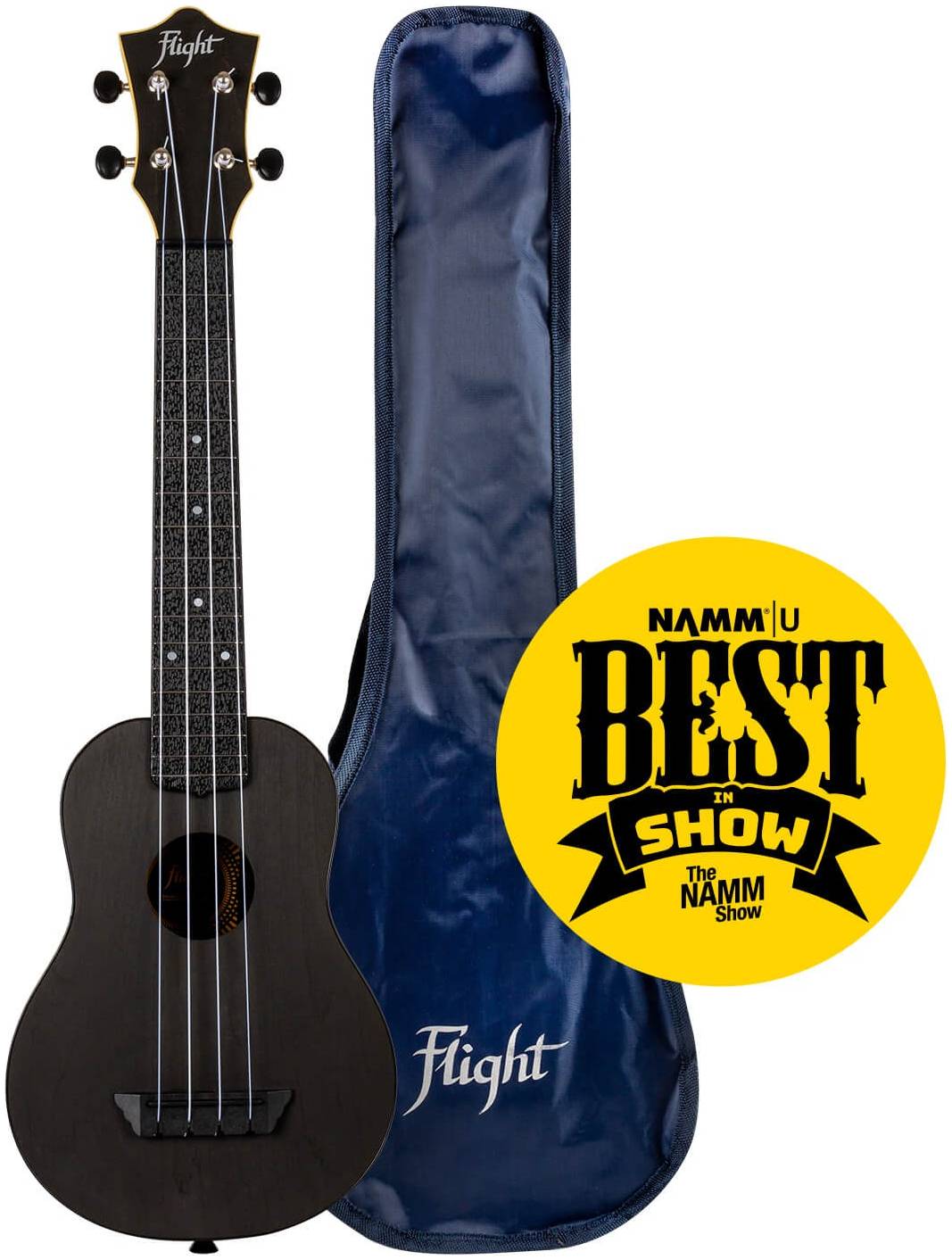 FLIGHT TUSL 35 BK - укулеле Travel, LONG NECK, сопрано, черная, пластик