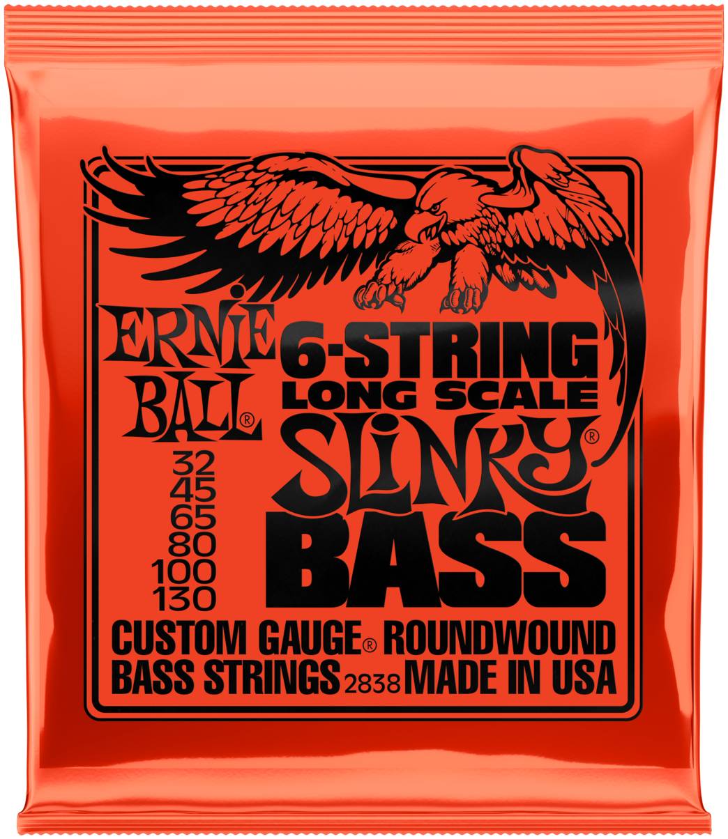 ERNIE BALL 2838 - струны для 6-струнной бас-гитары Nickel Bass LS Slinky 6 (32-45-65-80-100-130)