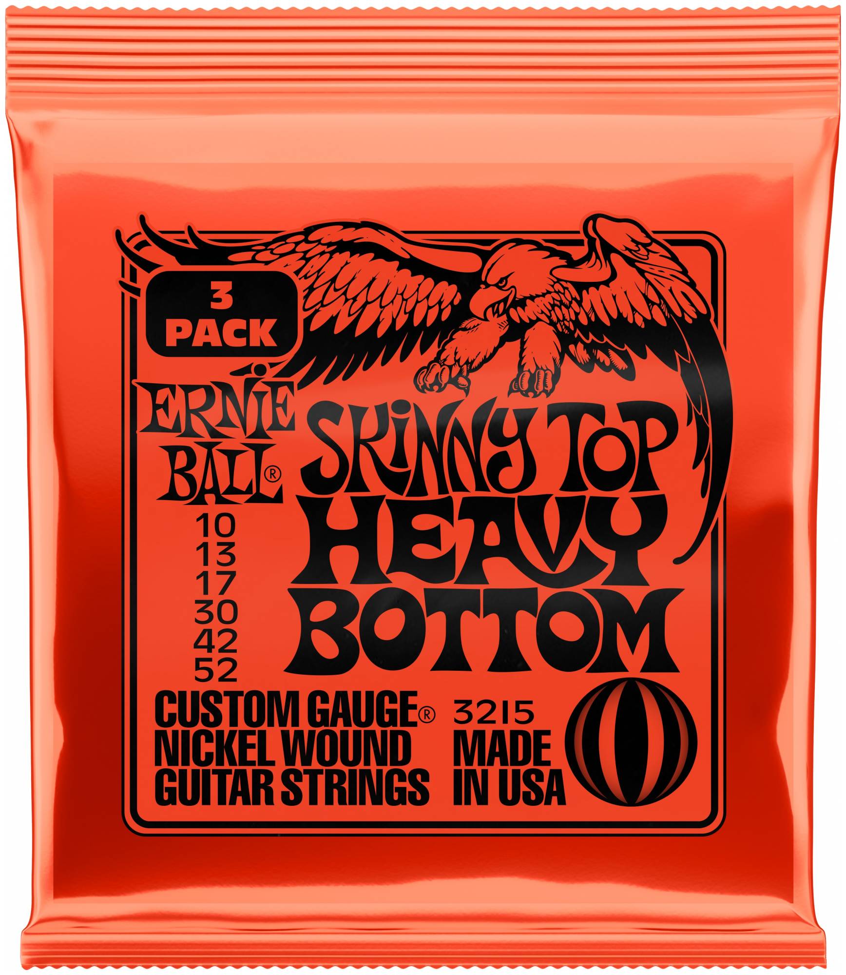 ERNIE BALL 3215 - набор из 3х комплектов для эл. гитары Nickel Wound Skinny T Heavy B Slinky (10-52)