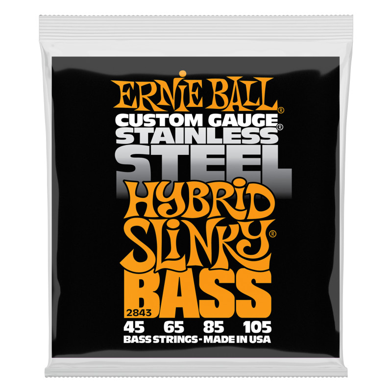 ERNIE BALL 2843 - струны для бас-гитары Stainless Steel Bass Hybrid Slinky (45-65-85-105)