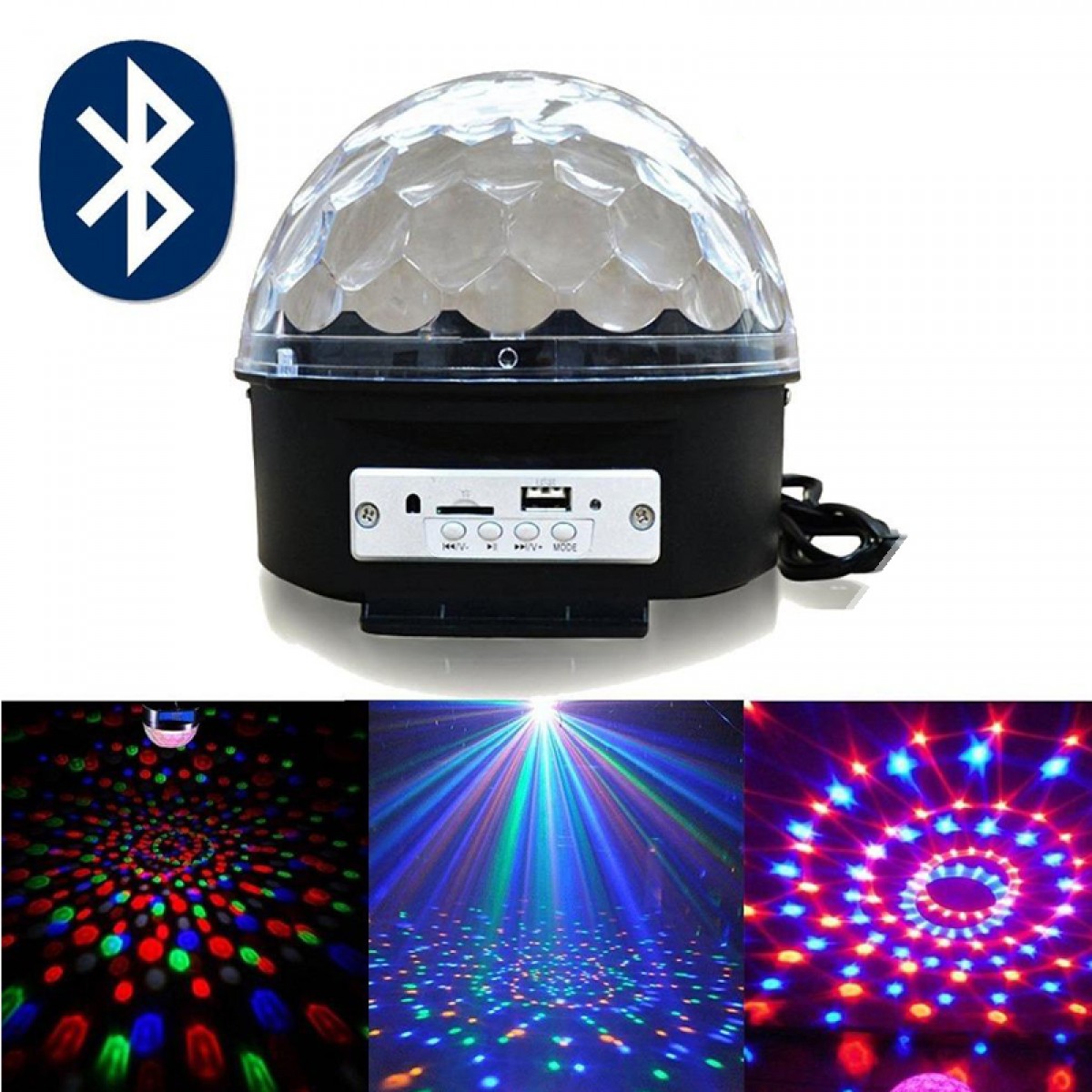 SkyLightPro Q-L47 LED Disco Ball with Bluetooth. Световой эффект с громкоговорителеми 2х3 Вт.