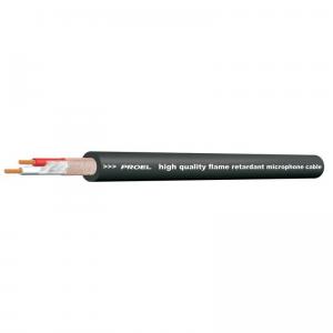 PROEL HPC-210 BK Микрофонный кабель 2 х 0.22мм2, медный экран, O6.5мм; цвет: черный