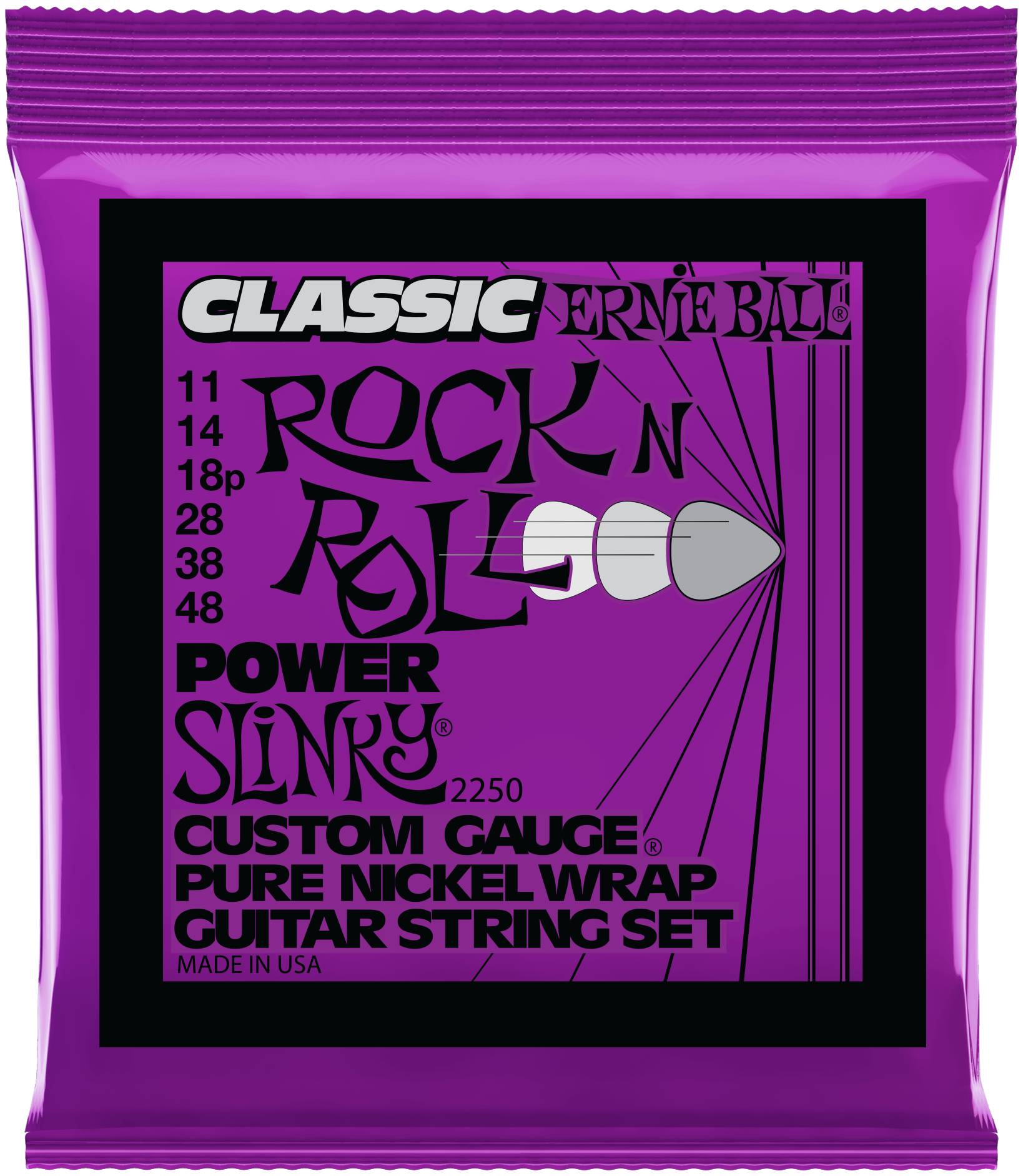 ERNIE BALL 2250 - струны для эл.гитары Classic Pure Nickel Power Slinky (11-14-18p-28-38-48)