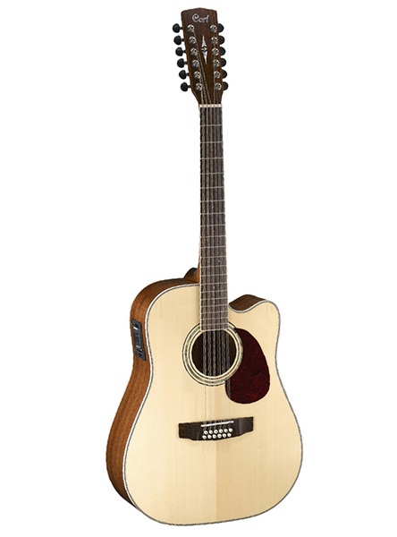 Cort MR710F-12-NS MR Series Электро-акустическая гитара 12-струнная, с вырезом, цвет натуральный, Cort