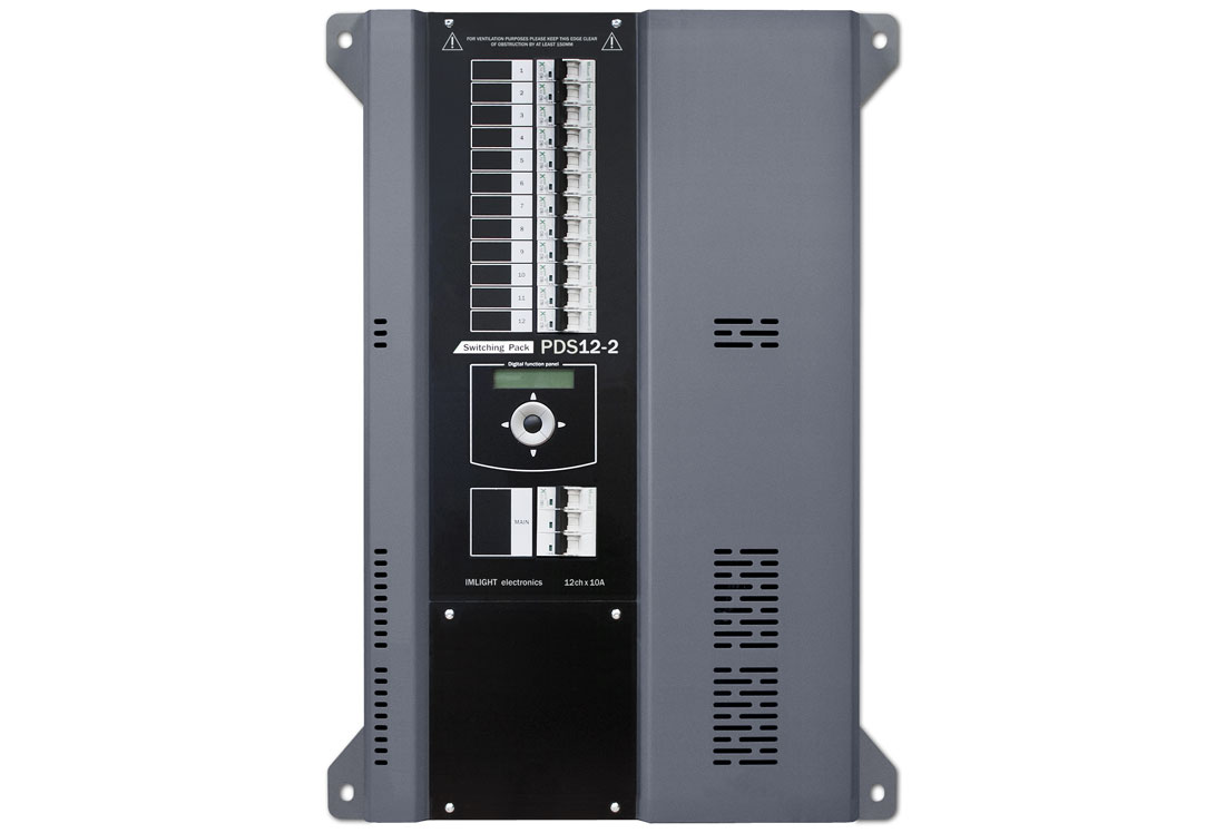 IMLIGHT PDS 12-2 (V) Шкаф управления нерегулируемыми цепями, 12 каналов по 10А, вводной автомат, реле 25А, автоматы SCHRACK, DMX-512, монтаж на стену