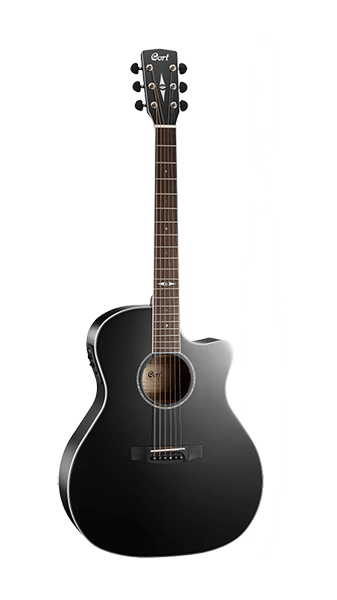 Cort GA5F-BK Grand Regal Series Электро-акустическая гитара, с вырезом, черная, Cort