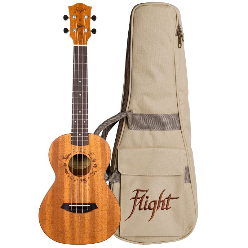 FLIGHT DUT34 EQ MAH - укулеле, тенор, с активным звукоснимателем,цвет натуральный, чехол в комплекте