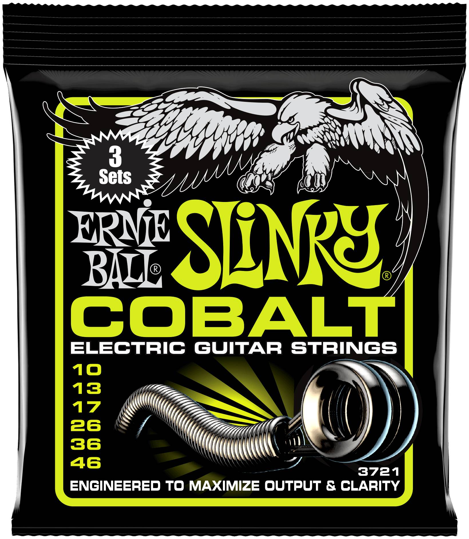 ERNIE BALL 3721 - набор из 3х комплектов для эл. гитары Regular Slinky Cobalt (10-46)