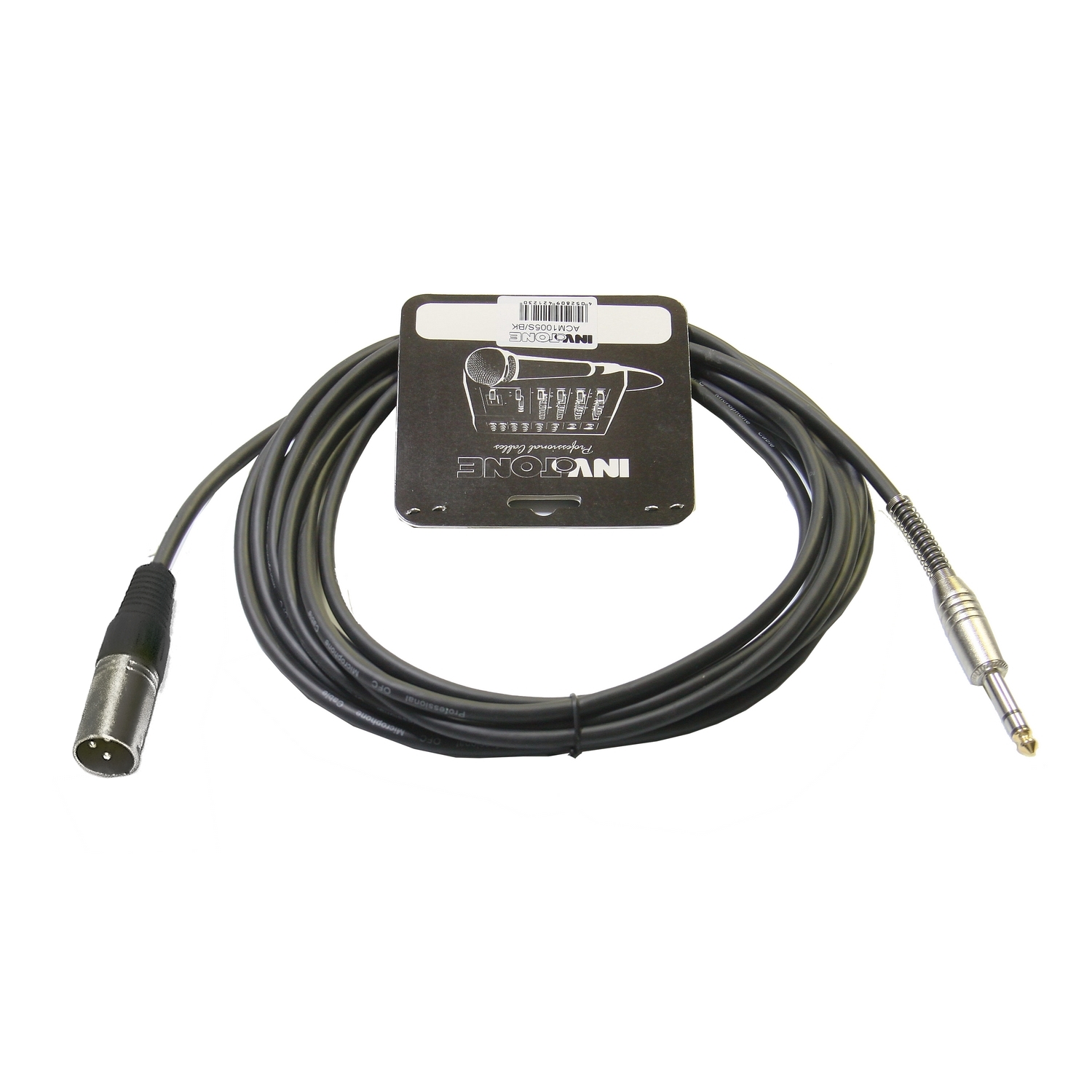 Invotone ACM1010S/BK - Микрофонный кабель, Джек 6,3 стерео <->XLR3M, длина 10 м (черный)