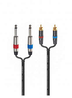 MrCable AIJR-07X2-G  кабель соединительный ,аудио Jack 1/4" mono x2шт-RCA x2шт; 7,0 м.